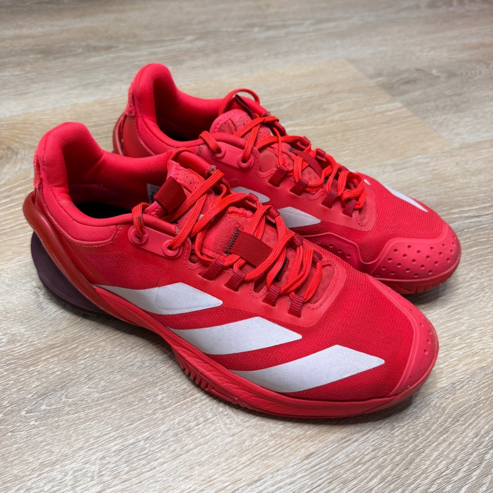 Adidas Adizero Cybersonic Red White Tennis Shoes Mens 9 GZ0710 Lightstrike